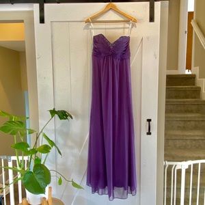 Purple strapless gown with beaded detail!